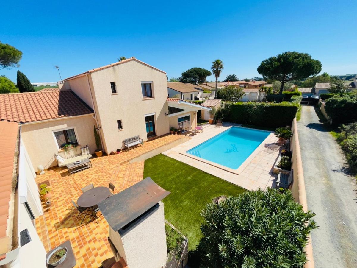 Annexe Des Pins - Studio Gite Avec Piscine & Climatisation Villeneuve-les-Beziers ภายนอก รูปภาพ