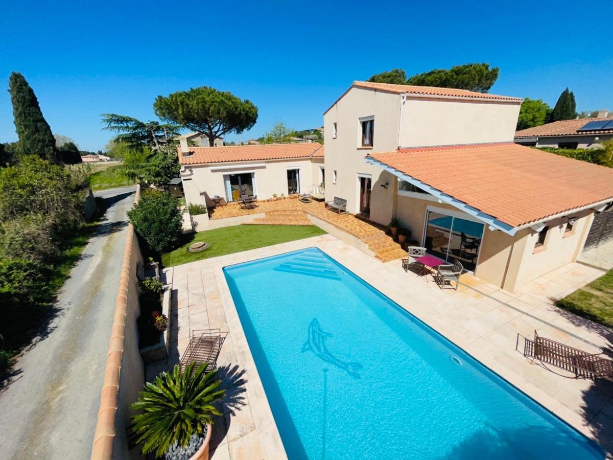 Annexe Des Pins - Studio Gite Avec Piscine & Climatisation Villeneuve-les-Beziers ภายนอก รูปภาพ